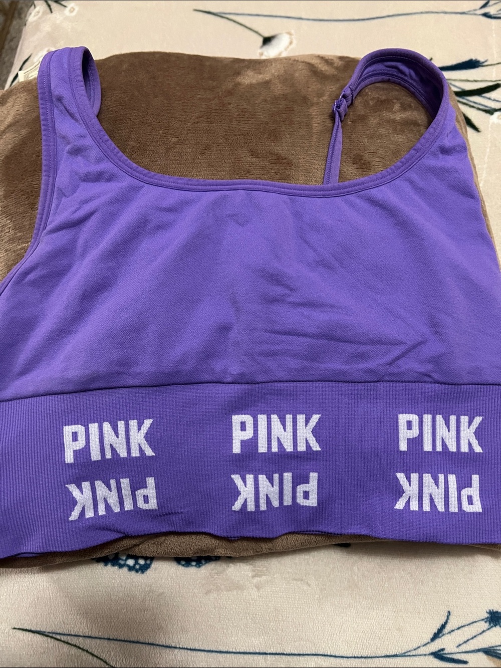 PINK Victoria's Secret Purple Logo Band Sports Bralette